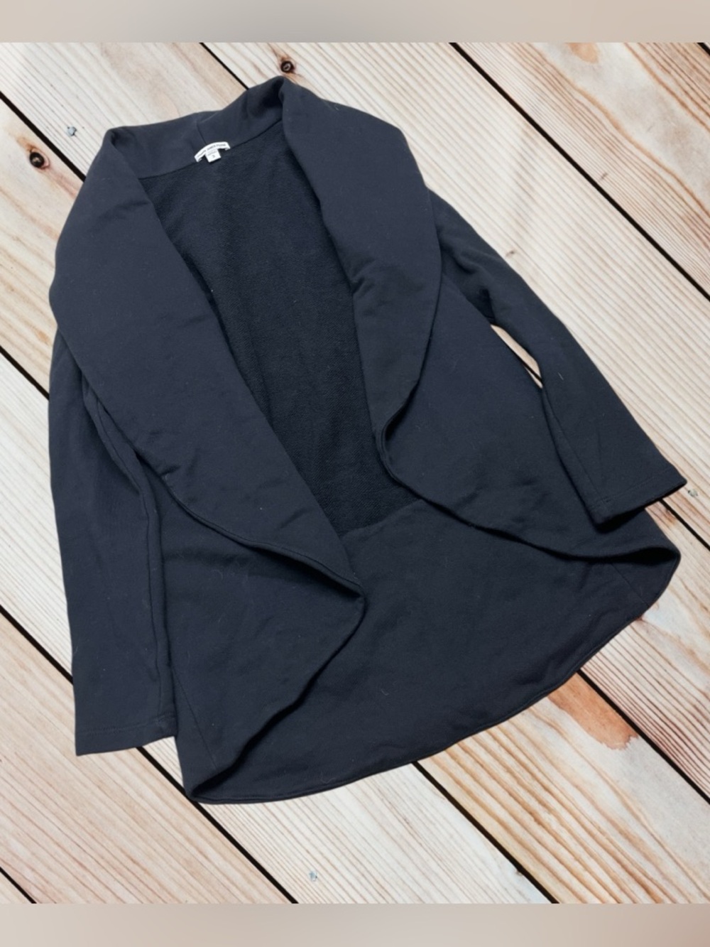 James Perse L black cotton French terry open jacket - Picture 2 of 12